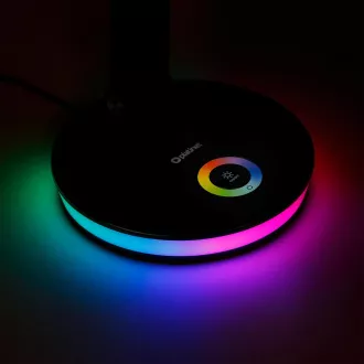 Platinet PDL400RGBB stolná LED lampa 12W stmievateľná, dotykové ovládanie, USB port, čierna