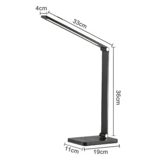 Platinet PDL888S stolná LED lampa 10W stmievateľná, bezdrôtové nabíjanie, USB port, strieborná