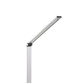 Platinet PDL888S stolná LED lampa 10W stmievateľná, bezdrôtové nabíjanie, USB port, strieborná