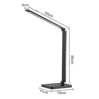 Platinet PDL888S stolná LED lampa 10W stmievateľná, bezdrôtové nabíjanie, USB port, strieborná