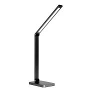 Platinet PDL888B stolná LED lampa 10W stmievateľná, bezdrôtové nabíjanie, USB port, čierna