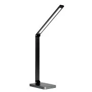 Platinet PDL888B stolná LED lampa 10W stmievateľná, bezdrôtové nabíjanie, USB port, čierna