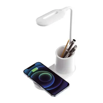Platinet PDL1930W stolná LED lampa 3W stmievateľná, bezdrôtové nabíjanie, biela Platinet PDL1930W stolná LED lampa 3W stmievateľná, bezdrôtové nabíjanie, biela