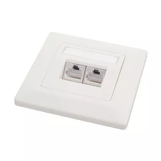 Zásuvka Solarix CAT6 STP 2 x RJ45 pod omietku biela Zásuvka Solarix CAT6 STP 2 x RJ45 pod omietku biela