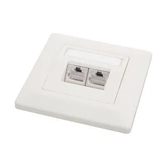Zásuvka Solarix CAT6 STP 2 x RJ45 pod omietku biela Zásuvka Solarix CAT6 STP 2 x RJ45 pod omietku biela