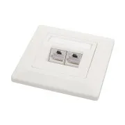 Zásuvka Solarix CAT6 STP 2 x RJ45 pod omietku biela