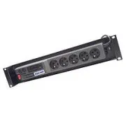 Napájací panel ACAR A-504, 3m, 5 pozícií, prep.ochrana, vaňa do 19" racku