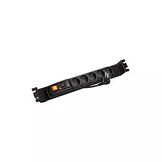 Napájací panel ACAR F5 FA 3m 5 pozícií BK vrátane držiakov do 19" líšt 1U, ACAR-F5-FA Napájací panel ACAR F5 FA 3m 5 pozícií BK vrátane držiakov do 19" líšt 1U, ACAR-F5-FA