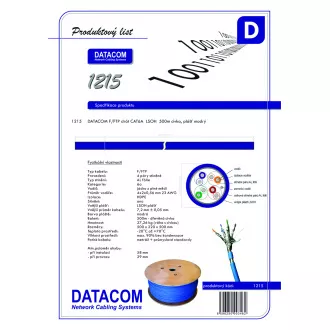 DATACOM F/FTP drôt CAT6A Eca LSOH 500m cievka modrý