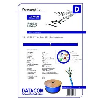 DATACOM F/FTP drôt CAT6A Eca LSOH 500m cievka modrý DATACOM F/FTP drôt CAT6A Eca LSOH 500m cievka modrý