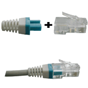 DATACOM Manžetka pre konektor RJ 45 modrá/biela 100 ks
