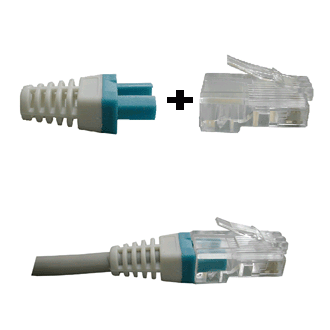 DATACOM Manžetka pre konektor RJ 45 modrá/biela 100 ks