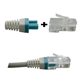 DATACOM Manžetka pre konektor RJ 45 modrá/biela 100 ks DATACOM Manžetka pre konektor RJ 45 modrá/biela 100 ks