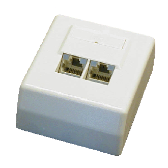 DATACOM STP dvojzásuvka Cat5e nad omietku 45 st. DATACOM STP dvojzásuvka Cat5e nad omietku 45 st.