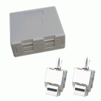 Dvojzásuvka CAT5E STP 2xRJ45 na omietku protiprach.