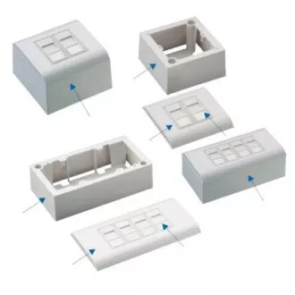 DATACOM Modul.dát.zásuvka UTP CAT5E 4xRJ45 na aj pod omietku