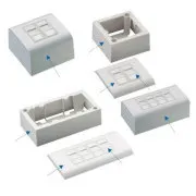 DATACOM Modul.dát.zásuvka UTP CAT5E 4xRJ45 na aj pod omietku