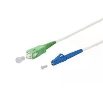 SC/APC - LC/UPC simplex 9/125 SM 5m arm.biely 3mm B3 LSZH