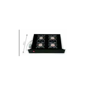 19" horiz.vent.j.4xVent.-220V/92W termost.2U čierna