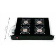 19" horiz.vent.j.4xVent.-220V/92W termost.2U čierna