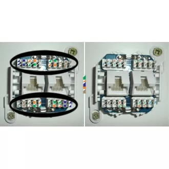 DATACOM UTP dvojzásuvka pod omietku 45 st.- Cat5e