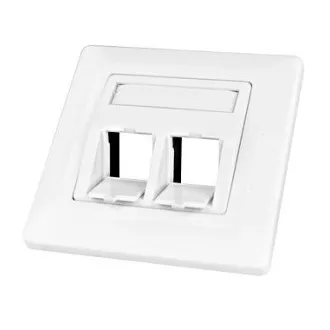 Dátová zásuvka pod omietku pre 2 moduly (45°),prázdna,RAL9010 Dátová zásuvka pod omietku pre 2 moduly (45°),prázdna,RAL9010