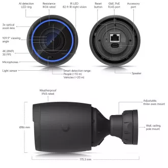 Ubiquiti UVC-AI-Pro - UniFi Protect Camera AI Professional čierna