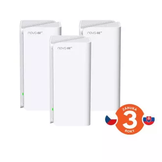 Tenda Nova MX21 Pro (3-pack) WiFi6E AXE5700 Mesh Gigabit systém, 9x GLAN/GWAN, WPA3, VPN, SK app