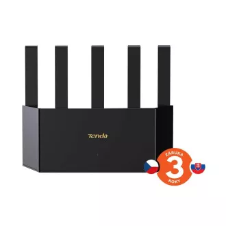 Tenda TX2L Pre AX1500 WiFi 6 Mesh Router, 1x GWAN, 3x GLAN, IPv6, 5x 6dBi anténa, WPA3, SK App