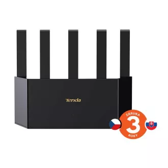 Tenda TX12L Pre AX3000 WiFi 6 Mesh Router, 1x GWAN, 3x GLAN, IPv6, 5x 6dBi, WPA 3, CZ app