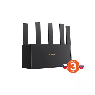 Tenda TX12L Pre AX3000 WiFi 6 Mesh Router, 1x GWAN, 3x GLAN, IPv6, 5x 6dBi, WPA 3, CZ app