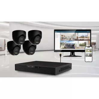 iGET HOME N85P4 - kamerový NVR PoE set 3K rozlíšenie, 8CH NVR + 4x kamera so zvukom, IR a LED