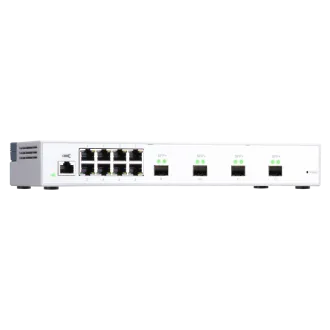 QNAP riadený switch QSW-M408S (12portov: 8x Gigabit port + 4x 10G SFP+ porty)