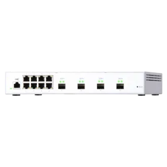 QNAP riadený switch QSW-M408S (12portov: 8x Gigabit port + 4x 10G SFP+ porty)