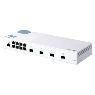 QNAP riadený switch QSW-M408S (12portov: 8x Gigabit port + 4x 10G SFP+ porty)