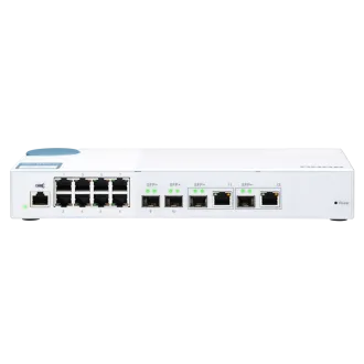 QNAP riadený switch QSW-M408-2C (12portov: 8x Gigabit port + 4x 10G SFP+ /2x 10GbE kombo porty)
