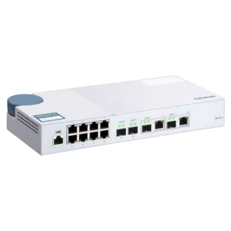 QNAP riadený switch QSW-M408-2C (12portov: 8x Gigabit port + 4x 10G SFP+ /2x 10GbE kombo porty)