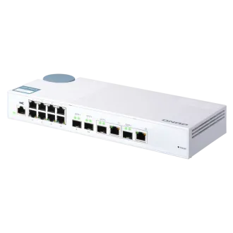 QNAP riadený switch QSW-M408-2C (12portov: 8x Gigabit port + 4x 10G SFP+ /2x 10GbE kombo porty)