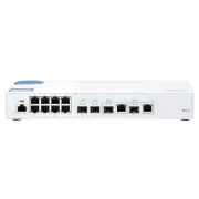 QNAP riadený switch QSW-M408-2C (12portov: 8x Gigabit port + 4x 10G SFP+ /2x 10GbE kombo porty)