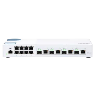 QNAP riadený switch QSW-M408-4C (12 portov: 8x Gigabit port + 4x 10G SFP+ / 10GbE kombo porty)