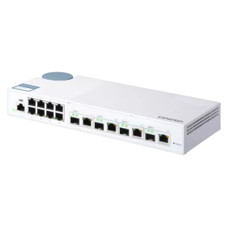 QNAP riadený switch QSW-M408-4C (12 portov: 8x Gigabit port + 4x 10G SFP+ / 10GbE kombo porty)