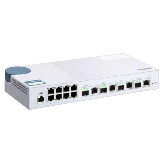 QNAP riadený switch QSW-M408-4C (12 portov: 8x Gigabit port + 4x 10G SFP+ / 10GbE kombo porty)