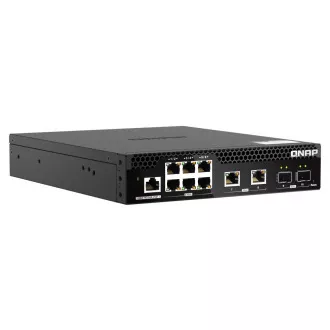 QNAP riadený switch QSW-M2106R-2S2T (6x 2,5GbE RJ45, 2x 10GbE RJ45, 2x 10GbE SFP+, malá šírka)