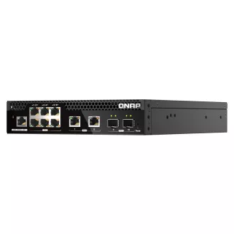 QNAP riadený switch QSW-M2106R-2S2T (6x 2,5GbE RJ45, 2x 10GbE RJ45, 2x 10GbE SFP+, malá šírka)