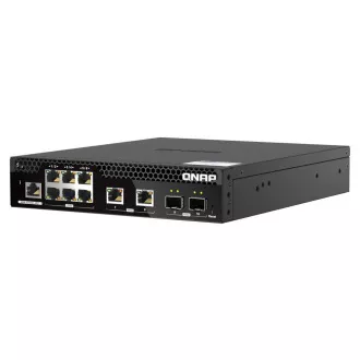 QNAP riadený switch QSW-M2106R-2S2T (6x 2,5GbE RJ45, 2x 10GbE RJ45, 2x 10GbE SFP+, malá šírka)