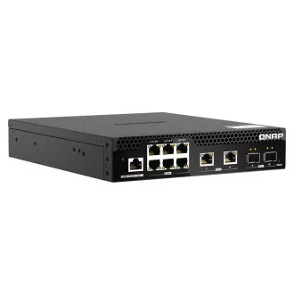 QNAP riadený switch QSW-M2106R-2S2T (6x 2,5GbE RJ45, 2x 10GbE RJ45, 2x 10GbE SFP+, malá šírka)