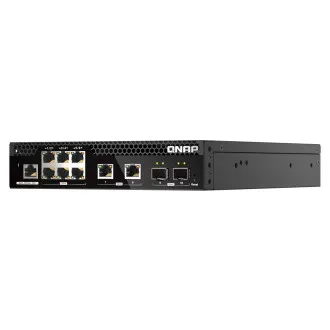 QNAP riadený switch QSW-M2106R-2S2T (6x 2,5GbE RJ45, 2x 10GbE RJ45, 2x 10GbE SFP+, malá šírka)