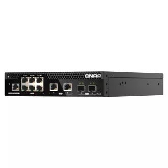 QNAP riadený PoE++ switch QSW-M2106PR-2S2T (6x 2,5GbE RJ45, 2x 10GbE RJ45, 2x 10GbE SFP+, malá šírka)
