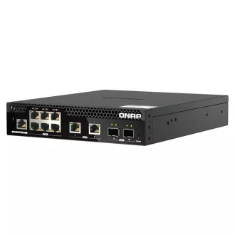 QNAP riadený PoE++ switch QSW-M2106PR-2S2T (6x 2,5GbE RJ45, 2x 10GbE RJ45, 2x 10GbE SFP+, malá šírka)