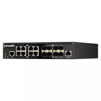 QNAP riadený switch QSW-M3212R-8S4T (4x 10GbE porty + 8x 10G SFP+ porty, polovičná šírka)